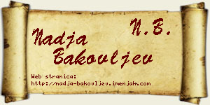 Nadja Bakovljev vizit kartica